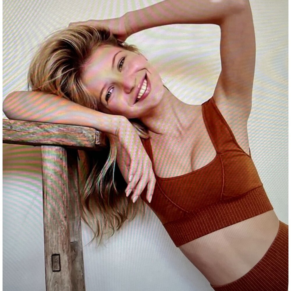 Free People FP Movement Sports Bra Wide Strap Crop Top Size XS/S Brown